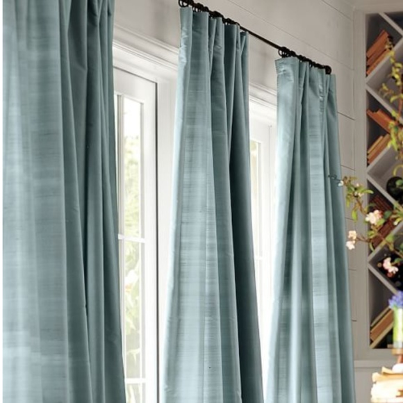 Pottery Barn Accents Dupioni Silk Pole Pocket Curtains 2 Panels
